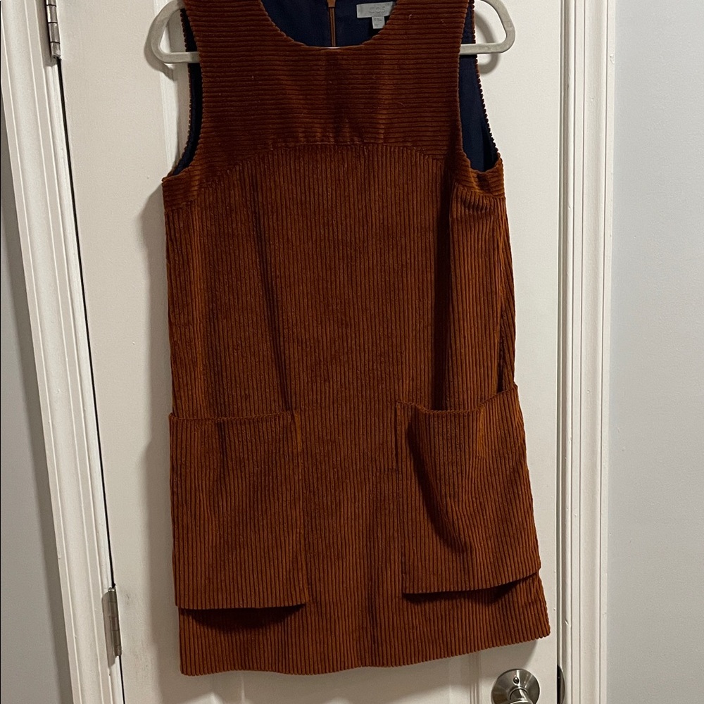 COS Rust-Orange Corduroy Pinafore Dress